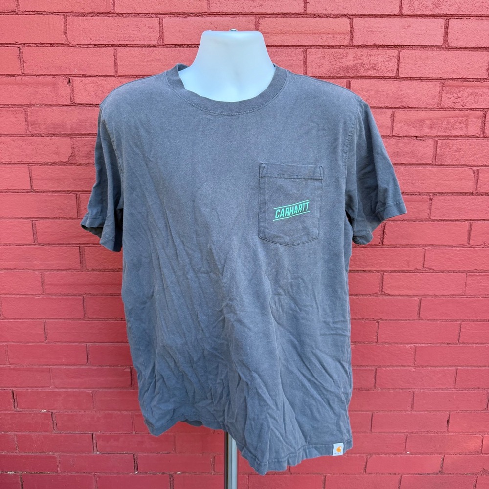 Carhartt Mens Relaxed Fit Short Sleeve Pocket T Shirt Gray Large